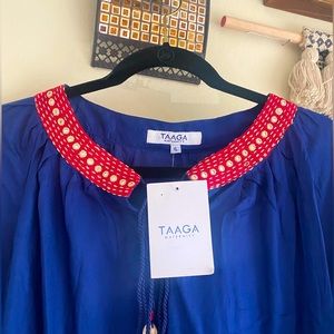 Mirror embroidered shell tassel attached kameez or tunic dress, branded